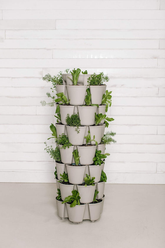 7 Tier GreenStalk Leaf Vertical Planter | Stunning Stone (Basic Texture) 