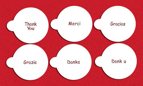 International Thank You Cookie Stencil - Designer Stencils