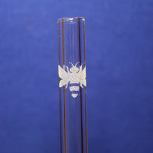  Etched Bee Glass Straw with cleaning brush - DrinkingStraws.Glass LLC -