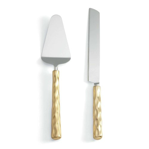 Gold Cake Knife & Server Set - Truro