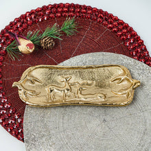  Gilded Rectangle Deer Tray - India Handicrafts Inc