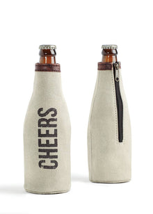  Cheers Up-Cycled Canvas Bottle Cover - Mona B.