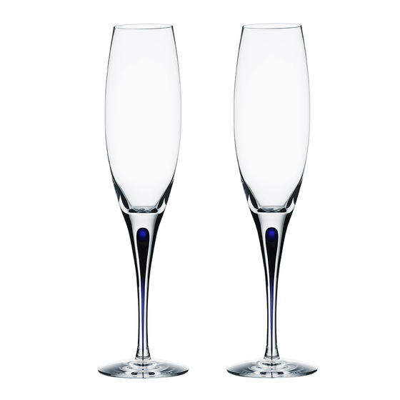 Intermezzo Blue Love and Happiness Champagne Flutes (pair)