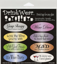  Wine Designs Re-usable Drink Labels