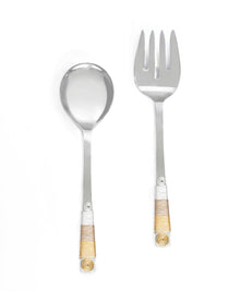  3 Tone Wrapped Salad Server Set - Tiramisu