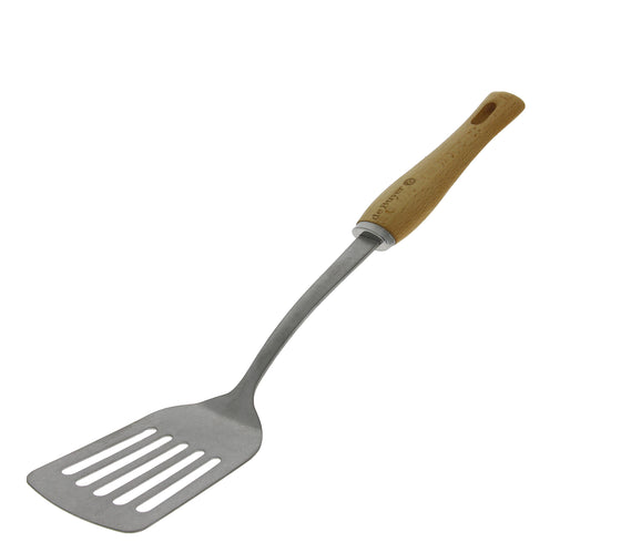 SLOTTED SPATULA STAINLESS STEEL WOOD - B BOIS - de Buyer