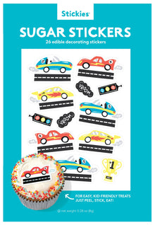  Race Car Stickies® – Edible Decorating Stickers - Make Bake