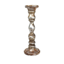  Mela Artisans - Willow Candleholder Large in Distressed Silver - Aubergine 