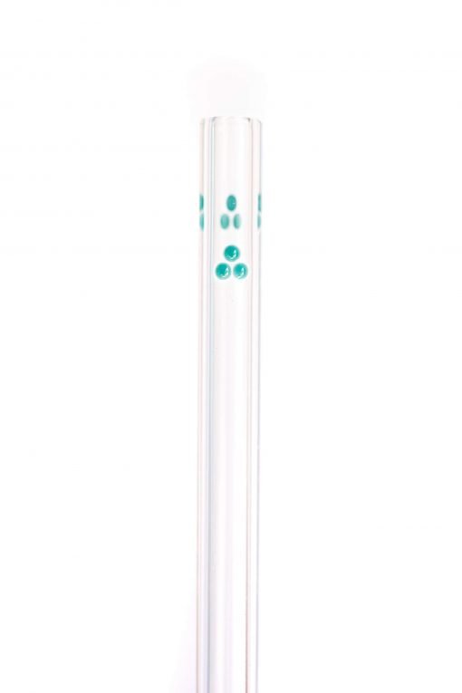 Teal Dots Classic Glass Straw - DrinkingStraws.Glass LLC