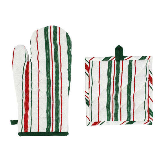 HOLIDAY OVEN MITT & POTHOLDER - BOHEMIAN LINENS - Viva by Vietri