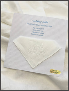  Wedding Bells Embroidered Linen Handkerchief