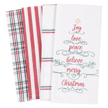  Christmas Tree Words - Kitchen Towel Set of 4 - 28" x 18" - KAF Home